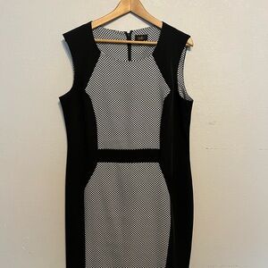 Chic Black and White Midi Dress